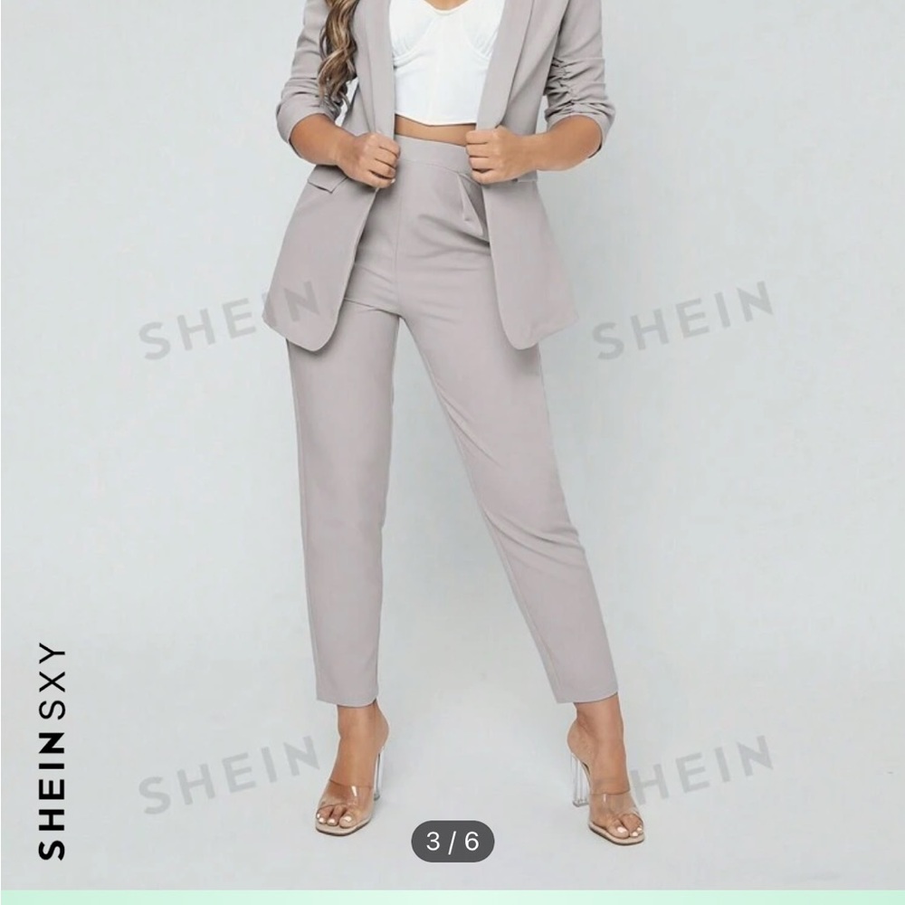 SHEIN Light Gray Women's Pants & Jumpsuit Set